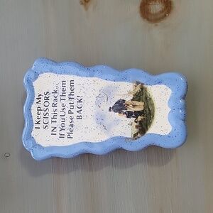 Handmade Ceramic Scissors Rack Keeper Wall Pocket
